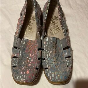 Rieker Blue and Pink Flats with Artistic Ventilation